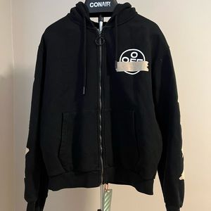 Off-White Tape Zip Up Hoodie